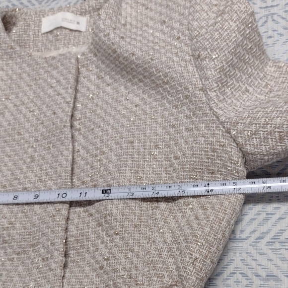 Zara Cream And Gold Textured Women's Blazer - Picture 5 of 15